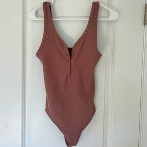 Abercrombie Ribbed Mauve Bodysuit
